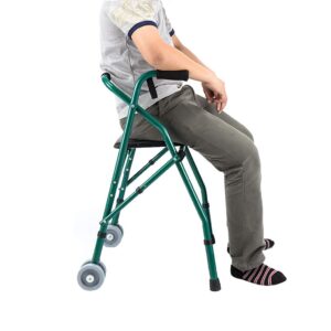 Andador Plegable Con Asiento y 2 Ruedas